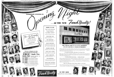 Grand Opening Ad in 1952 on 119 West Adams Street in Jacksonville, FL. (Click on photo to enlarge.) Grand Opening Ad in 1952 on 119 West Adams Street in Jacksonville, FL
